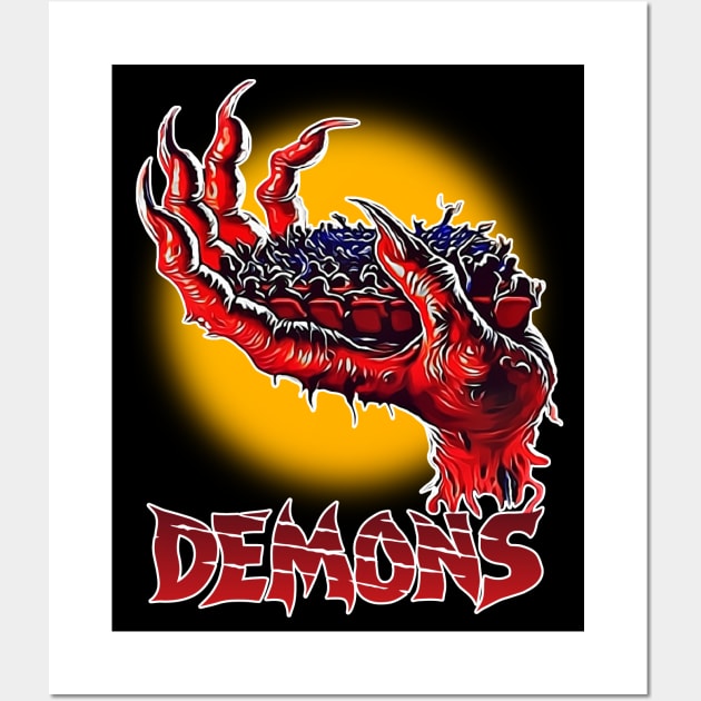 Demons Retro Cult Classic Horror Film Fan Art Wall Art by darklordpug